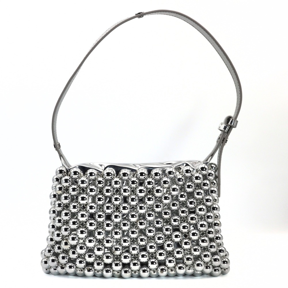 Simon Miller Mini Puffin Beaded Shoulder Bag Womens S Silver Metallic Adjustable